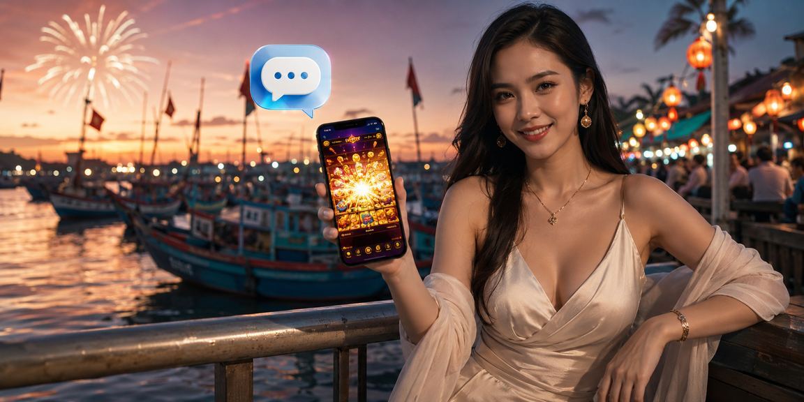 Khung cảnh Mũi Né với chủ đề slot game và giải trí cuối tuần