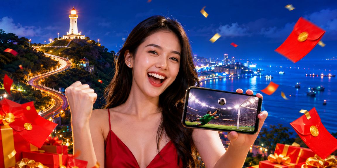 Khung cảnh Vũng Tàu với phong bao đỏ gợi ý chủ đề ưu đãi thành viên
